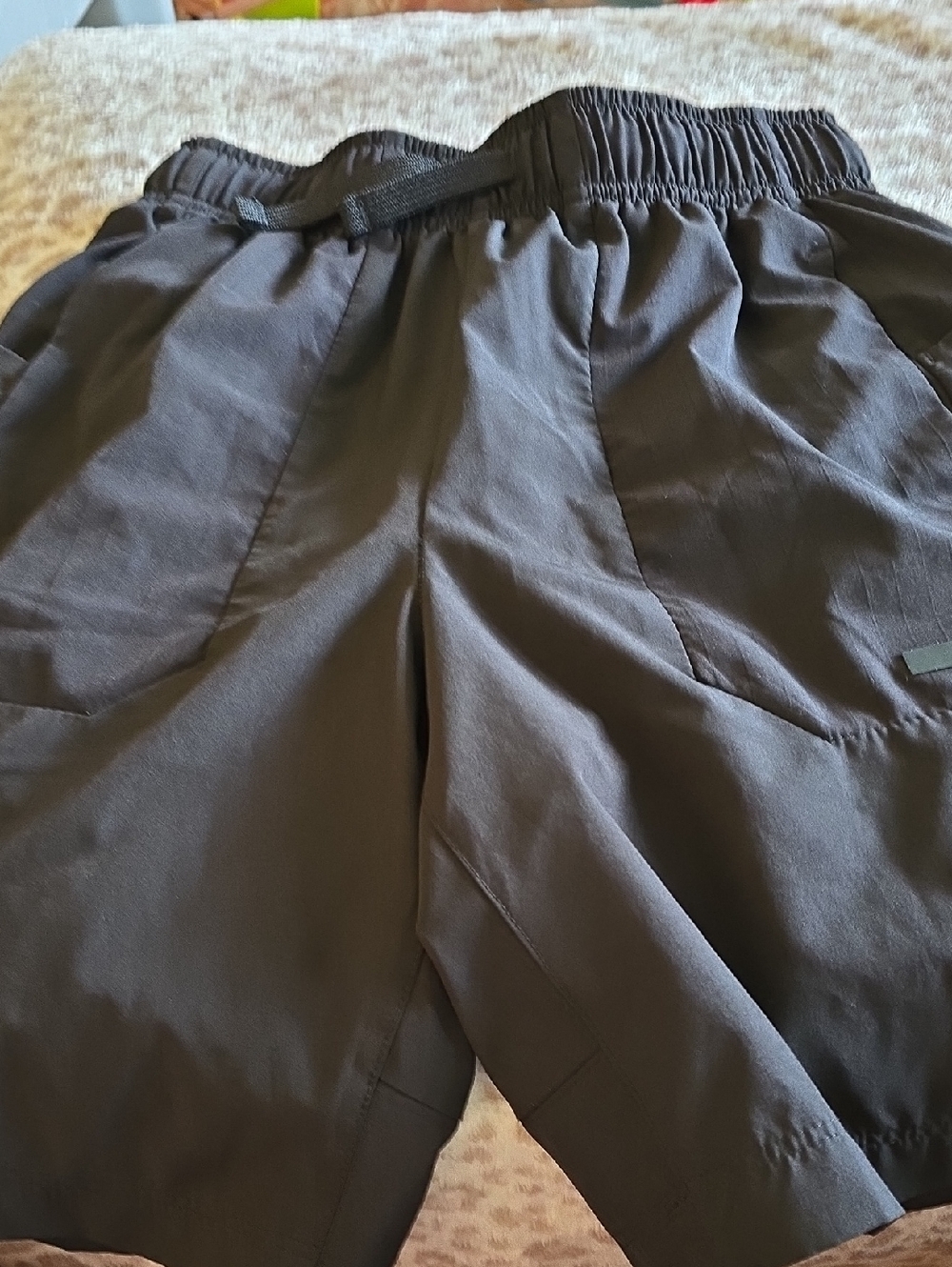 Athletic Works Black Training Shorts with Logo Tag